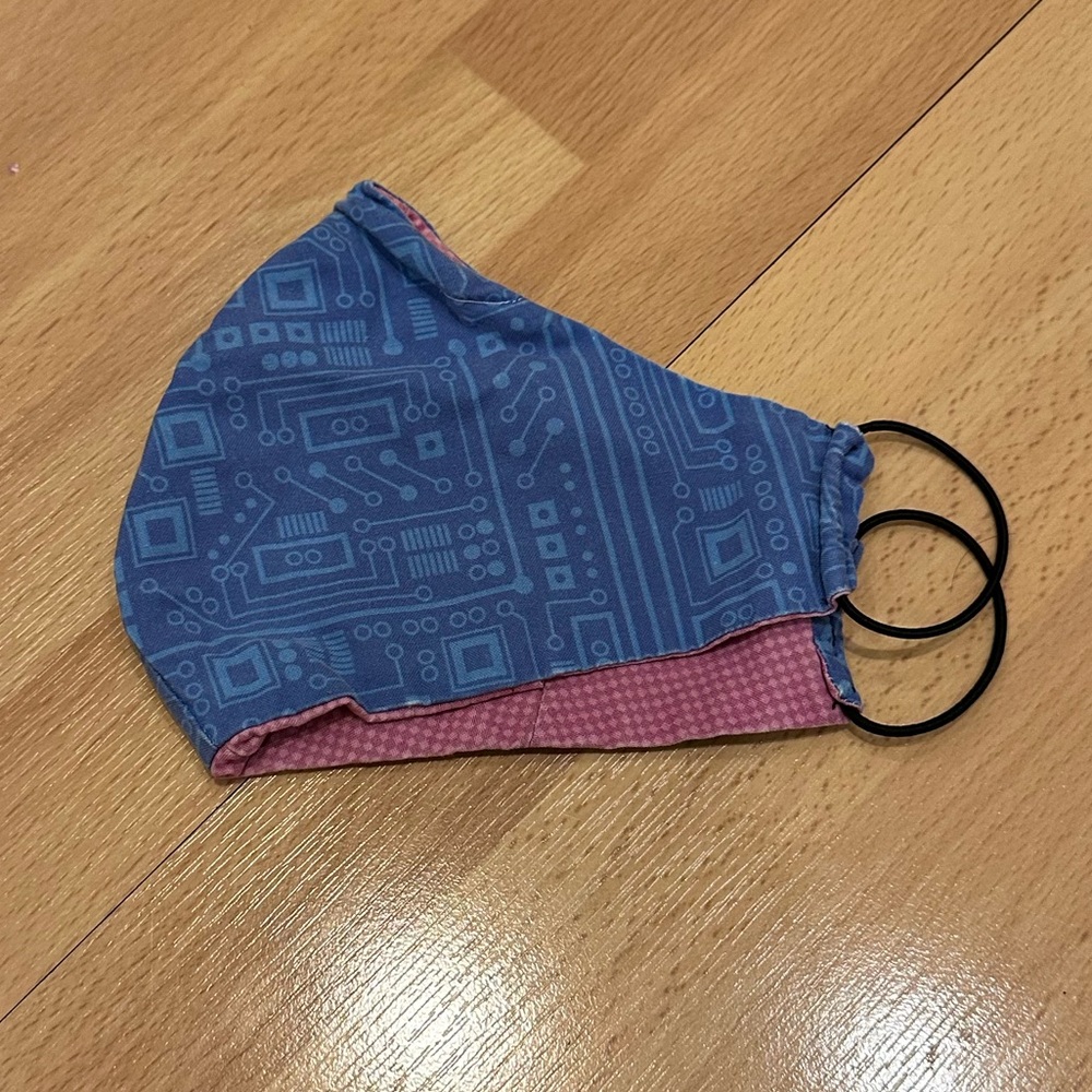 Computer circuit print handmade mask